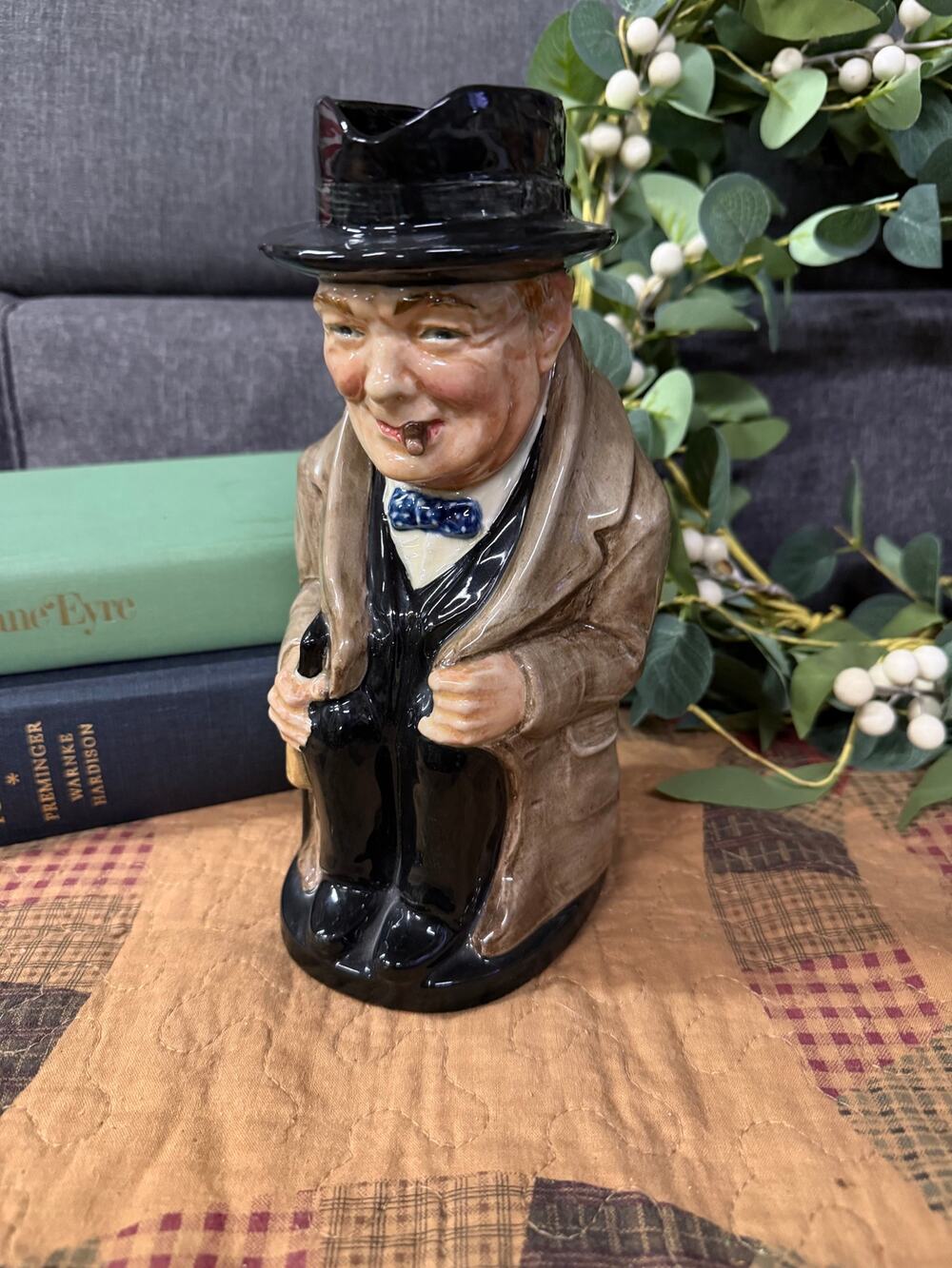 Vintage Royal Doulton Winston Churchill large 9" Toby Mug figurine